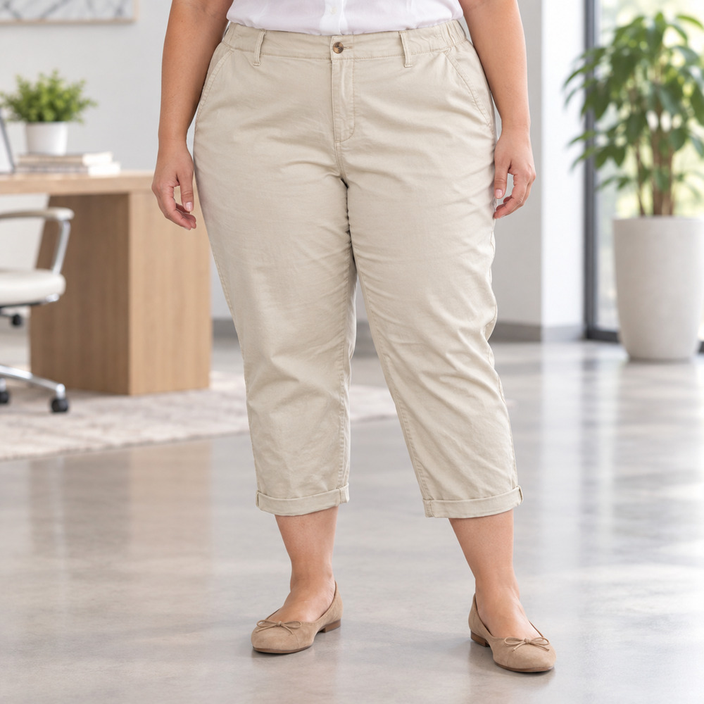 Old Navy OGC Chino Capris Women’s 3X Beige High Waist Stretch Pants NWT Vacation